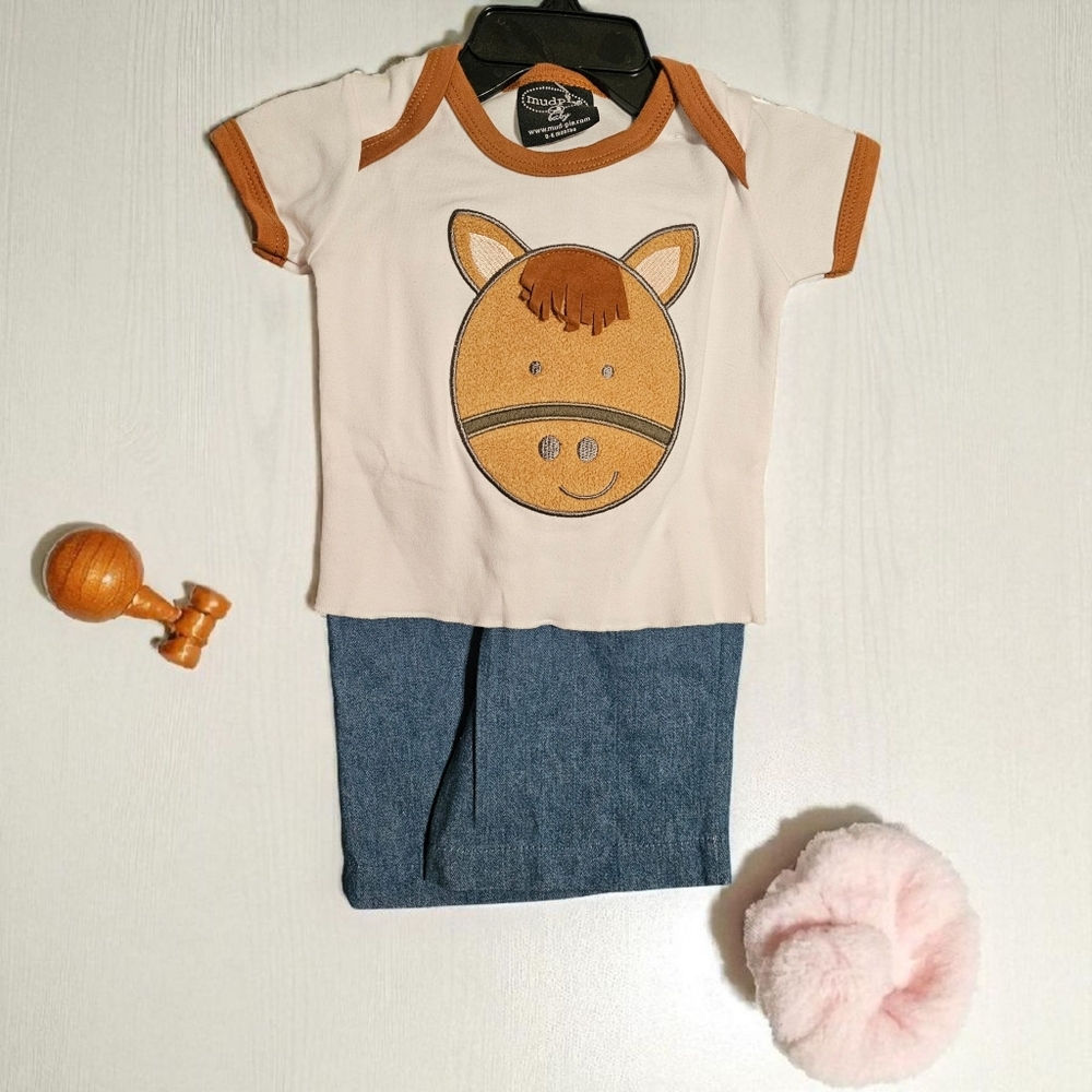 Cute Horse Baby Outfit - Mud Pie - 0-6 months